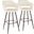 Margarite Barstool in Black Metal and Cream Faux Leather - Set of 2