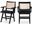 Abby Vegan Leather Dining Arm Chair Set of 2 In Black