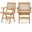 Abby Vegan Leather Dining Arm Chair Set of 2 In Cream