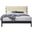 Abigail Vegan Leather Full Bed In Cream and Black