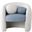 Acadia Vegan Leather/Cream Boucle Fabric Accent Chair In Blue