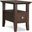 Acadian Solid Wood Narrow Side Table with Drawer In Brunette Brown