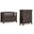 Acadian Solid Wood Small Storage Bench and Storage Cabinet In Brunette Brown