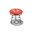 Acapulco Side Table/Ottoman In Atomic Tangerine and Black