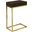 Accent Table In Espresso And Gold Metal With A Drawer