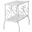 Accent Table In White Metal With Tempered Glass