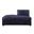 Acme Birdie Modular Chaise In Vintage Blue Top Grain Leather