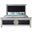 Acme Varian Queen Bed In Black Velvet And Mirrored