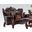 Versailles Loveseat With 5 Pillows In Brown Cherry