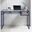 Acme Yasin Writing Desk In Blue And Glass
