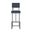 Adele 30 Inch Bar Height Stool In Lustrous Silver White and Midnight Blue