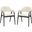 Adele Dining Chairs Set of 2 In Cream Fabric With Black Powder Coated Metal Frame