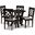 Adina Modern and Contemporary Grey Fabric Upholstered and Dark Brown Finished Wood 5-Piece Dining Set