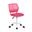 Adjustable Height Swivel Rolling Office Chair In Pink and White