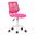 Adjustable Height Swivel Rolling Office Chair In Pink and White