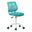 Adjustable Height Swivel Rolling Office Chair In Turquoise and White