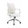 Adjustable Height Swivel Rolling Office Chair In White and Silver