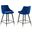 Adorn Performance Velvet Counter Stool Set of 2 In Navy