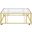Adri Square Glass Top Coffee Table with Casters In Matte Brass