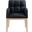 Adrian Vegan Leather Dining Arm Chair Set of 2 In Black and Natural