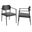Aeris Stackable Outdoor Patio Aluminum Dining Armchair Set of 2 In Charcoal