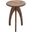 Aero Curved Space Age Round Accent End Table In Chestnut