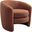 Affinity Upholstered Boucle Fabric Curved Back Arm Chair In Rust