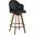 Ahoy Mid-Century Counter Stool In Walnut And Black Faux Leather