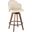 Ahoy Mid-Century Counter Stool In Walnut And Cream Faux Leather