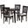 Aiden Fabric and Wood 5 Piece Dining Set In Grey and Dark Brown