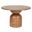 Aiden Round Mango Wood Dining Table with Stacked End Grain Base In Walnut