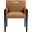 Aimee Vegan Leather Dining Arm Chair In Cognac and Black