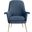 Aimee Velvet Arm Chair In Navy And Gold