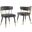 Aireys Gray Velvet Armless Chair With Gold Accents Set of 2