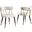 Aireys Ivory Faux Leather Armless Chair With Gold Accents Set of 2