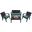 Alaska 4-Piece Seating Set with Cushions In Brown and Teal