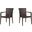 Alberta Set of 2 Stackable Armchair In Brown