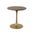 Alden Wood Top 30 Inch Round Dining Table In Elm Top and Antique Gold Base