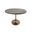 Alden Wood Top 36 Inch Round Dining Table In Fog Gray Top and Antique Gold Base
