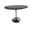 Alden Wood Top 40 Inch Round Dining Table In Fog Gray Top and Chrome Base