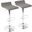 Ale Contemporary Adjustable Barstool In Grey Pu Leather - Set Of 2