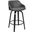 Alec 26 Inch Counter Height Swivel Gray Faux Leather and Black Wood Bar Stool