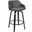 Alec 30 Inch Bar Height Swivel Gray Faux Leather and Black Wood Barstool