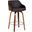 Alec 30 Inch Bar Height Swivel Brown Faux Leather and Walnut Wood Barstool