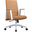 Aleen Office Chair In Upholstered Leather and Iron Frame with Swivel and Tilt In Brown