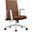 Aleen Office Chair In Upholstered Leather and Iron Frame with Swivel and Tilt In Dark Brown