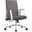 Aleen Office Chair In Upholstered Leather and Iron Frame with Swivel and Tilt In Grey