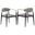 Alexis Fabric Upholstered Dining Arm Chair Set of 2 In Grey
