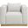 Alfie Linen Textured Fabic Chair In Cream