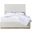 Alfie Linen Textured Fabric King Bed In Cream